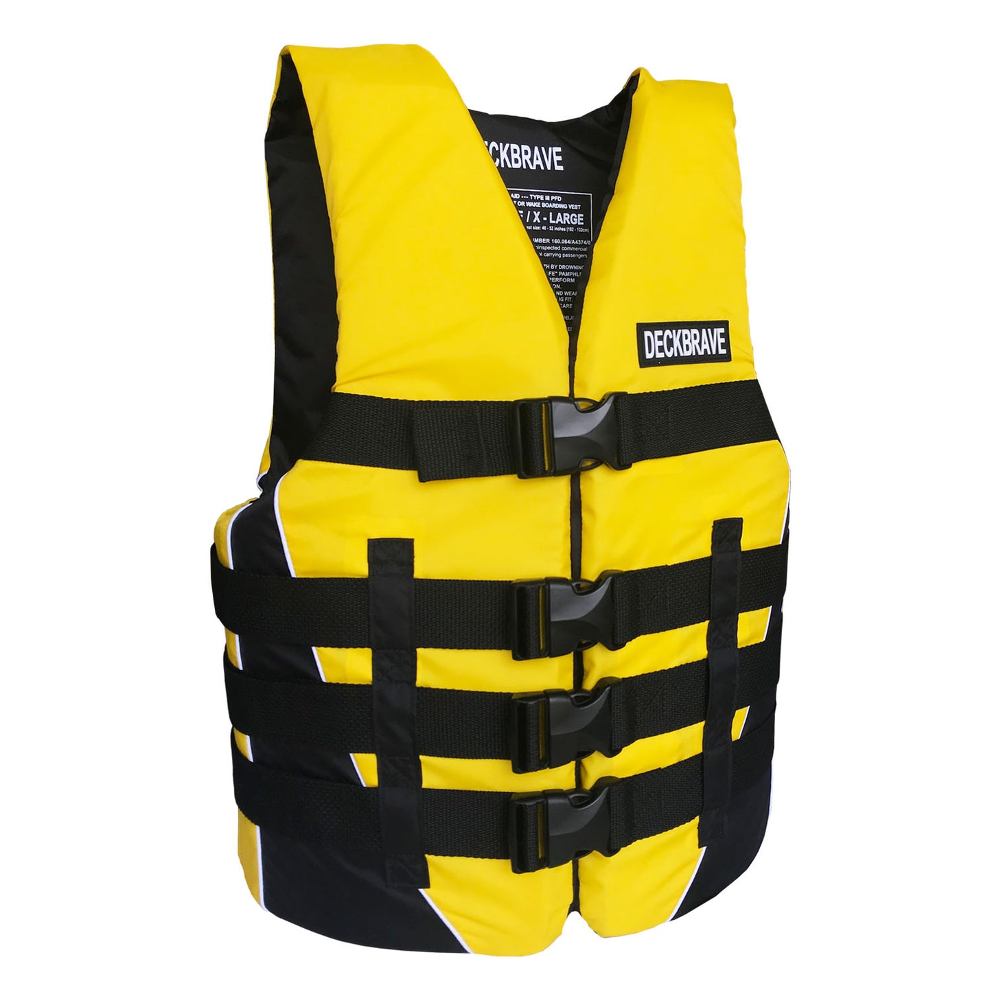 DECKBRAVE Adult  USCG Approved  Life Jacket Nylon Foam Life Vest for Water Sports